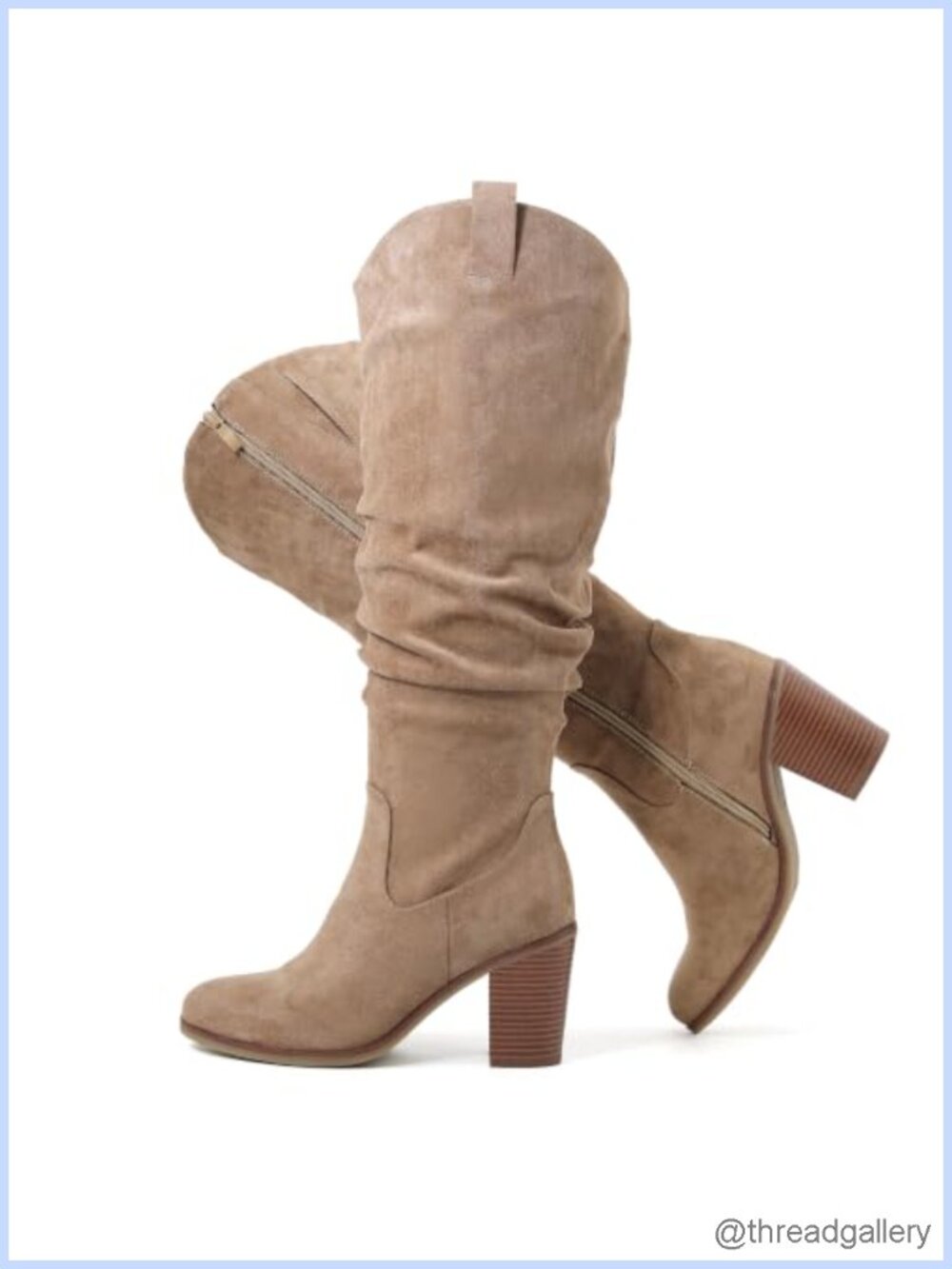 Extra Wide Calf Knee High Western Boots Memory Foam